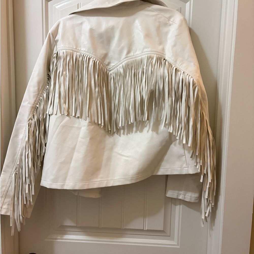 Women's White Fringe Jacket - Picture 2 of 2